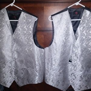 2 XL and 2XXL silver Wedding vests and 1 boys